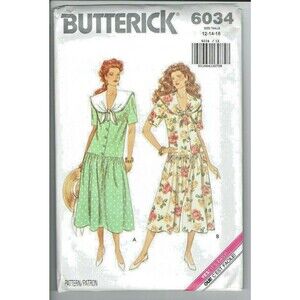 Butterick 6034 Size 12-14-16 Uncut Sewing Pattern Misses Petite Dress Culottes
